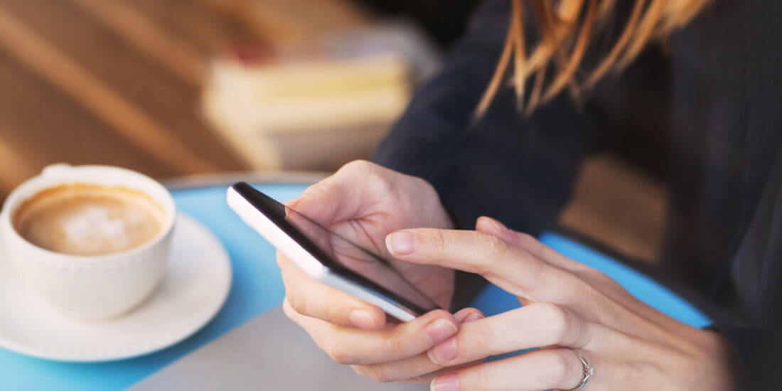 Woman holding phone